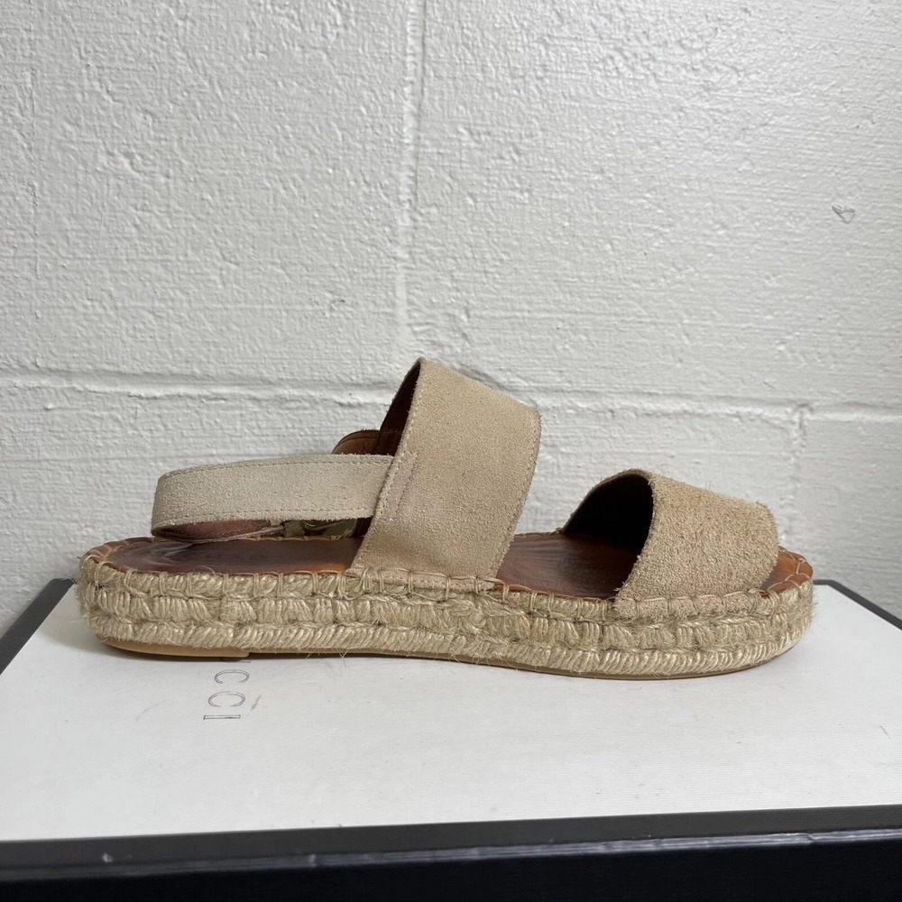 Alohas Espadrille Women's Wedge Sandals Beige Two Strap Buckle Size 40 EU/9 US
